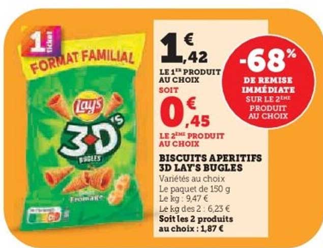 BISCUITS APERITIFS 3D LAY'S BUGLES