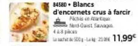 Blancs d'encornets crus à farcir
