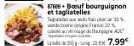 Boeuf bourguignon et tagliatelles