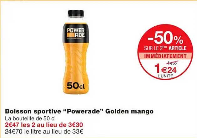 Boisson sportive “Powerade” Golden mango