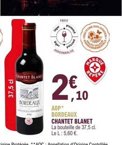 Bordeaux Chantet Blanet 37,5 cl