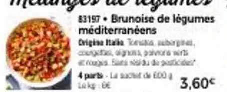 Brunoise de légumes méditerranéens