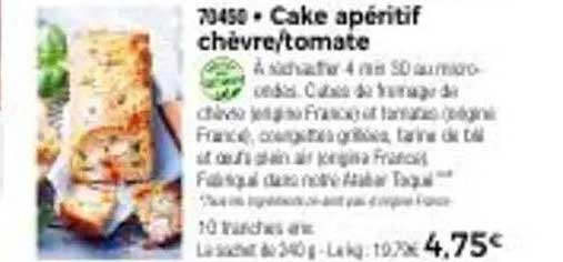 Cake apéritif chèvre/tomate