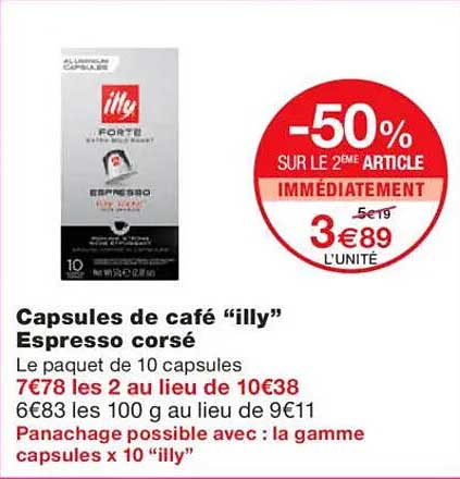 Capsules de café “illy” Espresso corsé