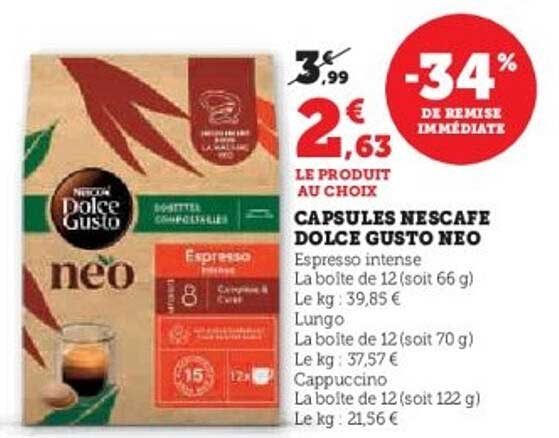 CAPSULES Nescafe Dolce Gusto Neo