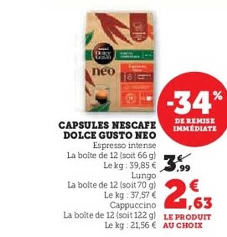 CAPSULES NESCAFÉ DOLCE GUSTO NEO