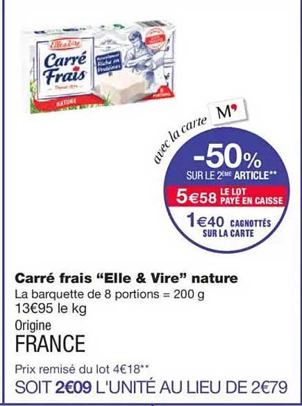 Carré frais “Elle & Vire” nature