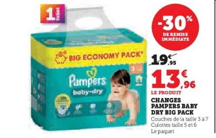 CHANGES PAMPERS BABY DRY BIG PACK