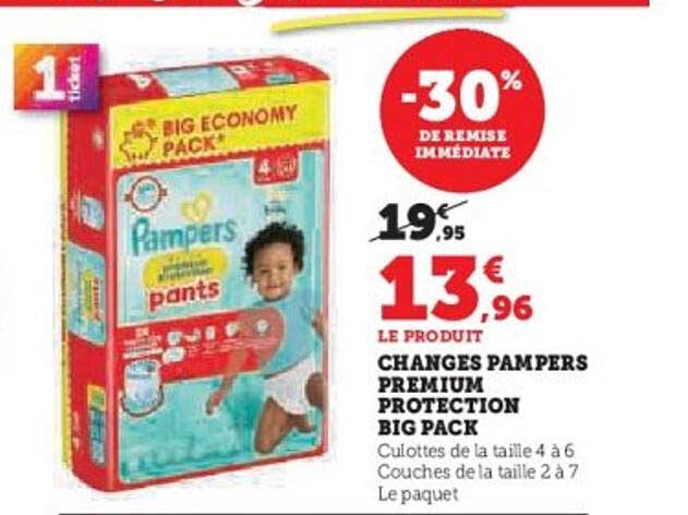 CHANGES PAMPERS PREMIUM PROTECTION BIG PACK