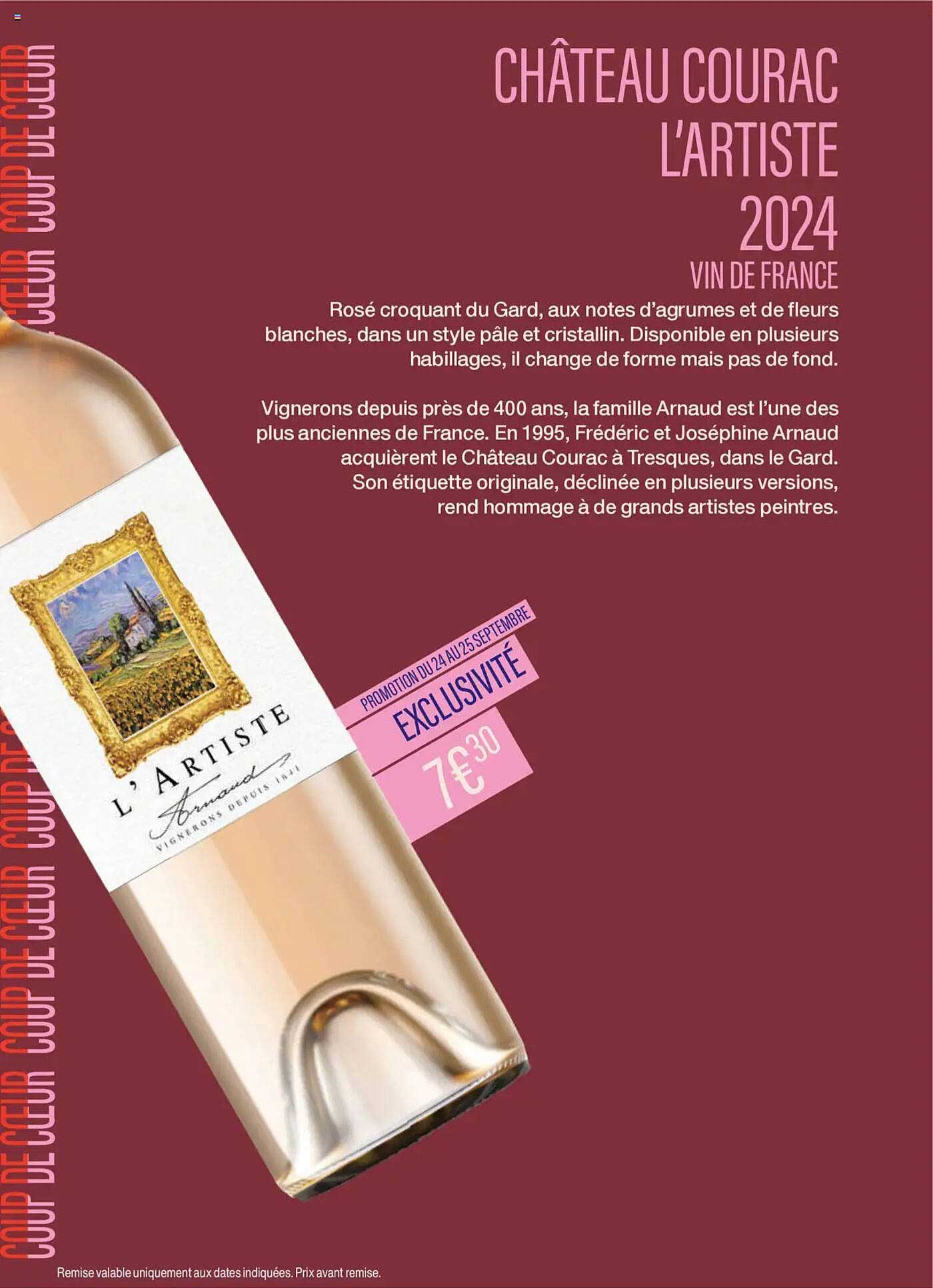 CHÂTEAU COURAC L’ARTISTE 2024 VIN DE FRANCE