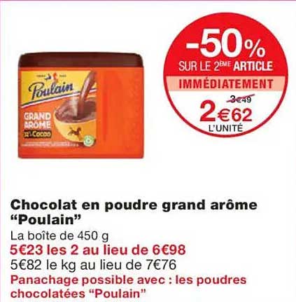 Chocolat en poudre grand arôme “Poulain”