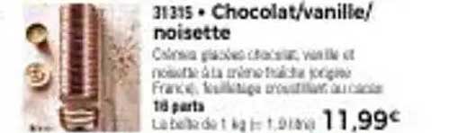 Chocolat/vanille/noisette