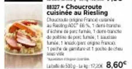 Choucroute cuisinée au Riesling