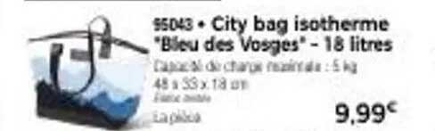 City bag isotherme "Bleu des Vosges" - 18 litres