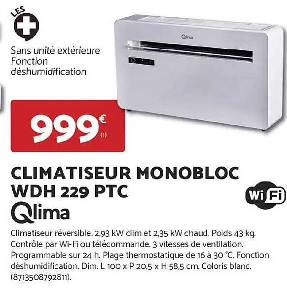 CLIMATISEUR MONOBLOC WDH 229 PTC Qlima
