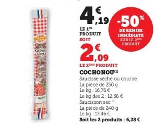 COCHONOU Saucisse sèche ou courbe