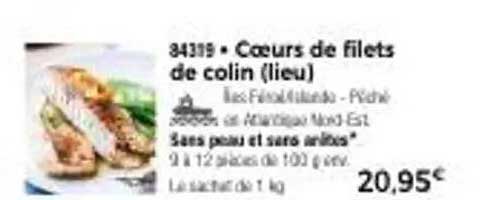 Cœurs de filets de colin (lieu)