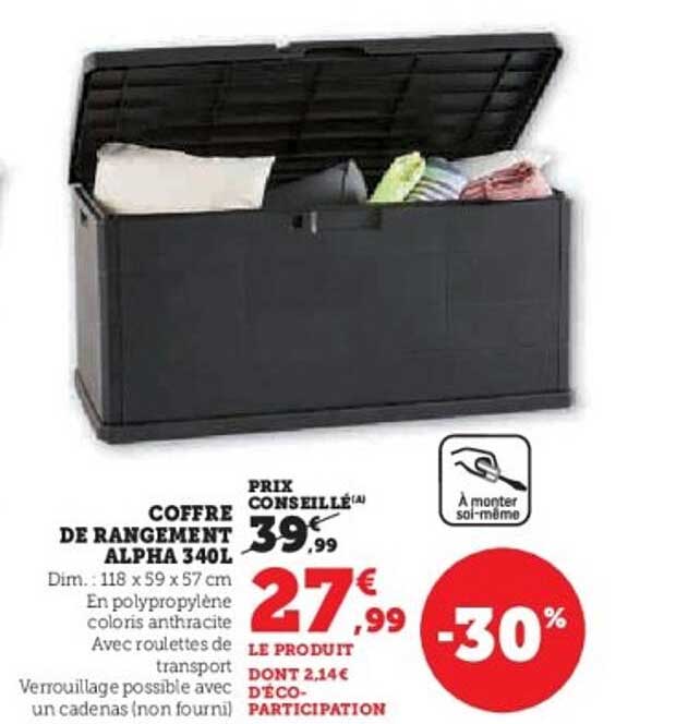 COFFRE DE RANGEMENT ALPHA 340L