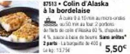 Colin d'Alaska à la bordelaise