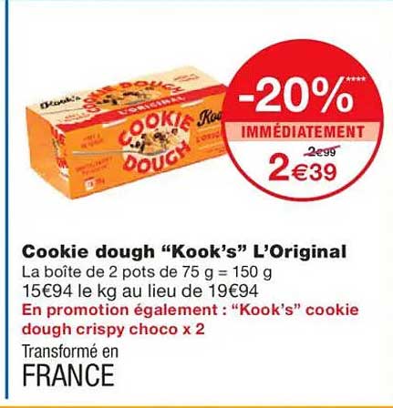 Cookie dough “Kook’s” L'Original