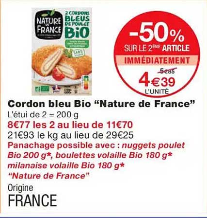 Cordon bleu Bio “Nature de France”