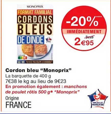 Cordon bleu Monoprix - Format Familial