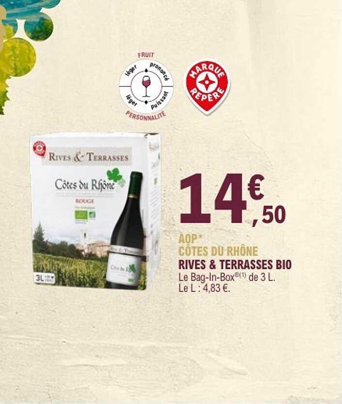 Côtes du Rhône Rives & Terrasses Bio - Bag-In-Box 3L