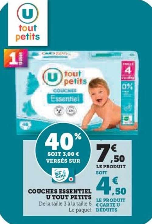 COUCHES ESSENTIEL U TOUT PETITS