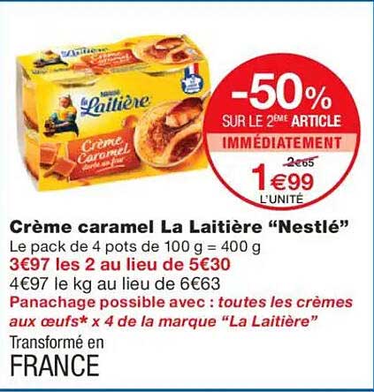 Crème caramel La Laitière “Nestlé”