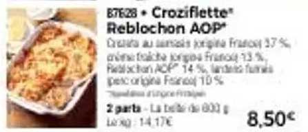 Croziflette Reblochon AOP