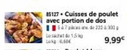 Cuises de poulet avec portion de dos