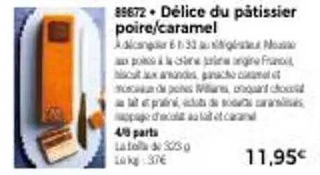 Délice du pâtissier poire/caramel