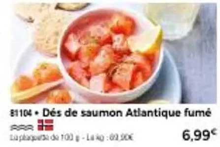 Dés de saumon Atlantique fumé