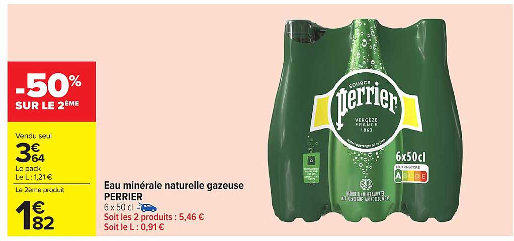 Eau minérale naturelle gazeuse PERRIER