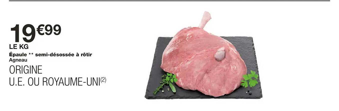 Épaule ** semi-désossée à rôtir Agneau