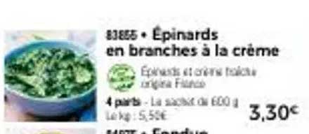 Épinards en branches à la crème