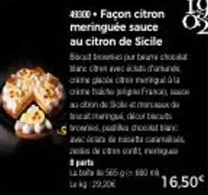 Façon citron meringuée sauce au citron de Sicile