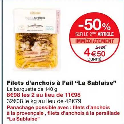 Filets d'anchois à l'ail “La Sablaise”