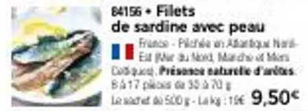 Filets de sardine avec peau
