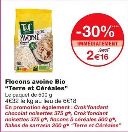Flocons avoine Bio “Terre et Céréales”