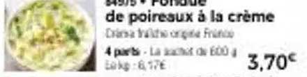 Fondue de poireaux à la crème