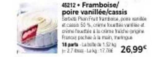 Framboise/poire vanillée/cassis