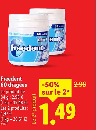 Freedent 60 dragées
