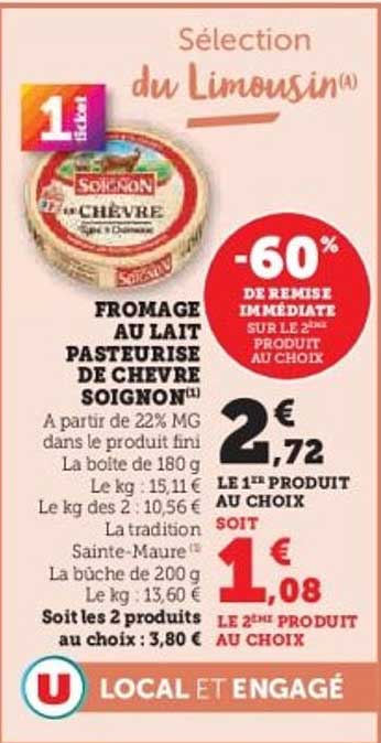 FROMAGE AU LAIT PASTEURISE DE CHEVRE SOIGNON
