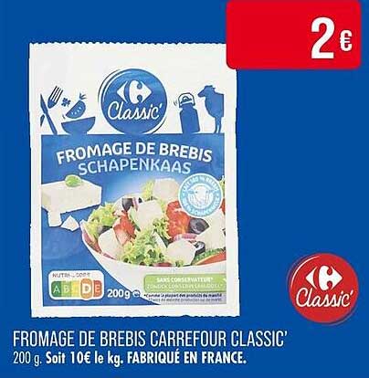FROMAGE DE BREBIS CARREFOUR CLASSIC' 200 g