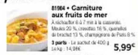 Garniture aux fruits de mer