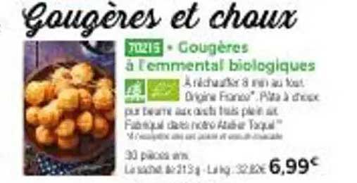 Gougères à l'Emmental biologiques