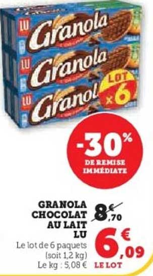GRANOLA CHOCOLAT AU LAIT LU