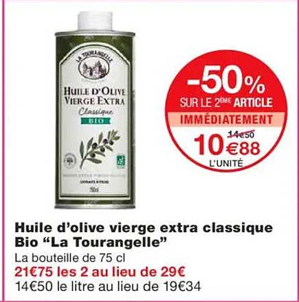 Huile d’olive vierge extra classique Bio “La Tourangelle”