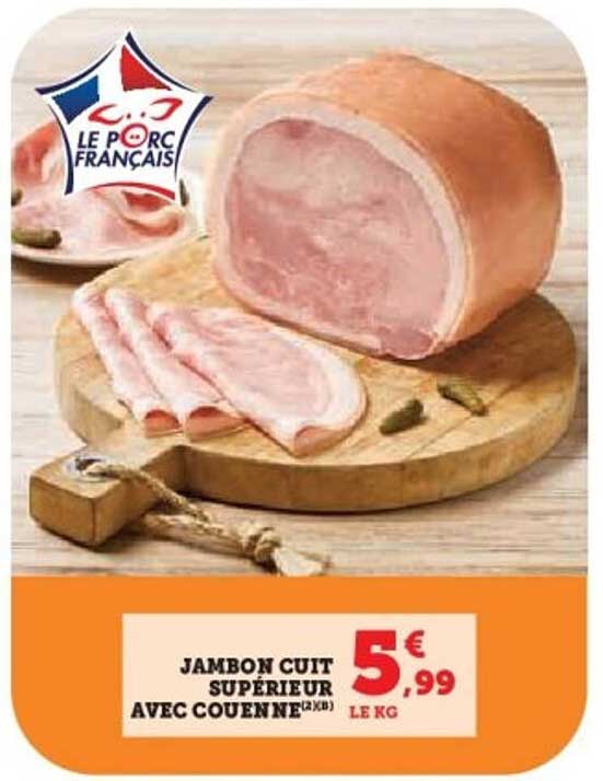 JAMBON CUIT SUPÉRIEUR AVEC COUENNE (kg)